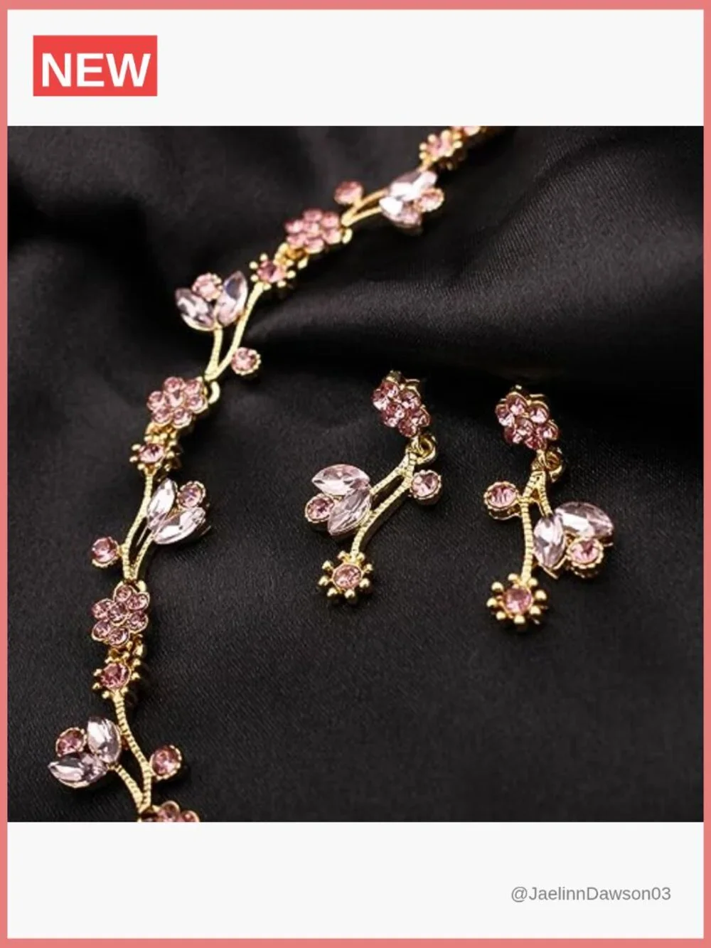 Crystal Flower Choker Necklace Earrings Bracelet Jewelry Set Wedding